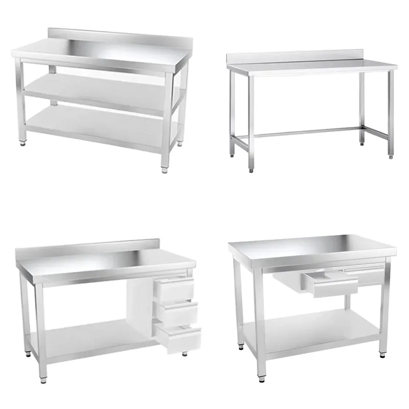 Commercial Kitchen Prep Table - Commerciële roestvrijstalen keukenvoorbereidings- en werktafel met
