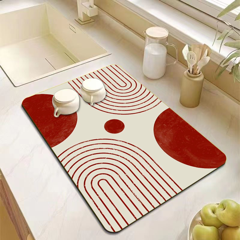 Commercial Kitchen Prep Table - Minimalistische Gitaar Keukenbladmat Grijs Zwart Abstract