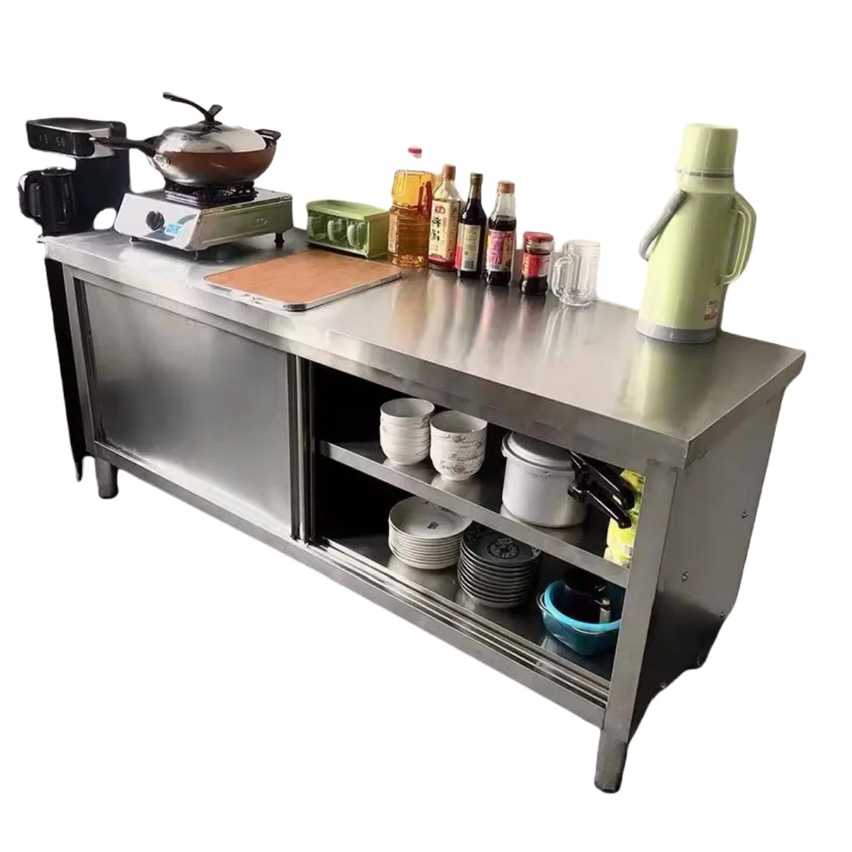 Commercial Kitchen Prep Table - Commerciële multifunctionele keukenuitrusting roestvrijstalen voorbereidingsblad roestvrijstalen