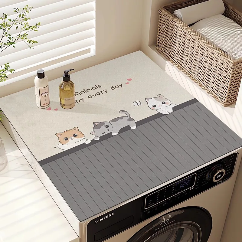 Commercial Kitchen Prep Table - VIKAMA Minimalistische Cartoon Wasmachine Cover Mat