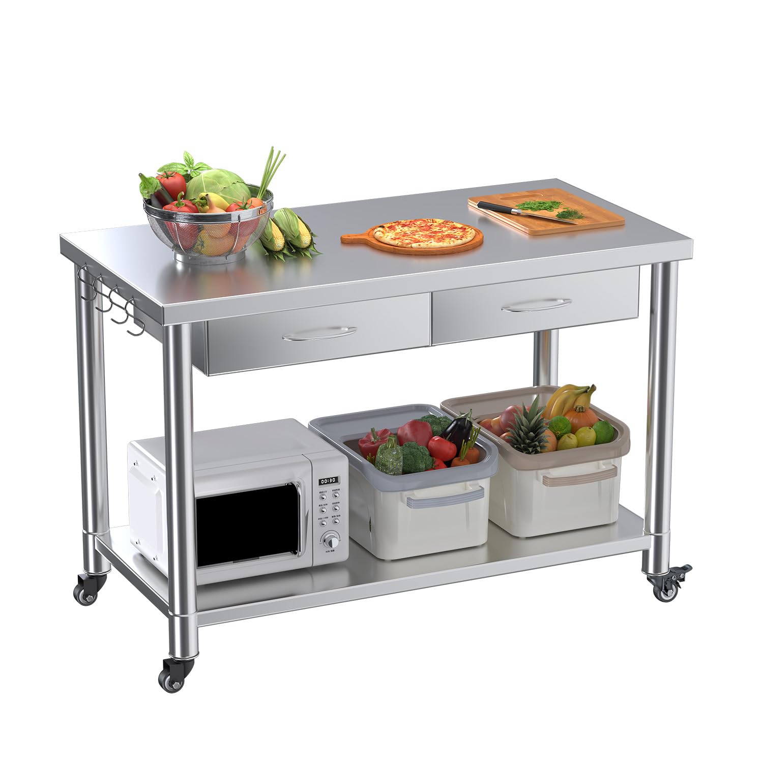 Commercial Kitchen Prep Table - RVS-tafel met lade, 48”x24” voorbereidingstafel voor