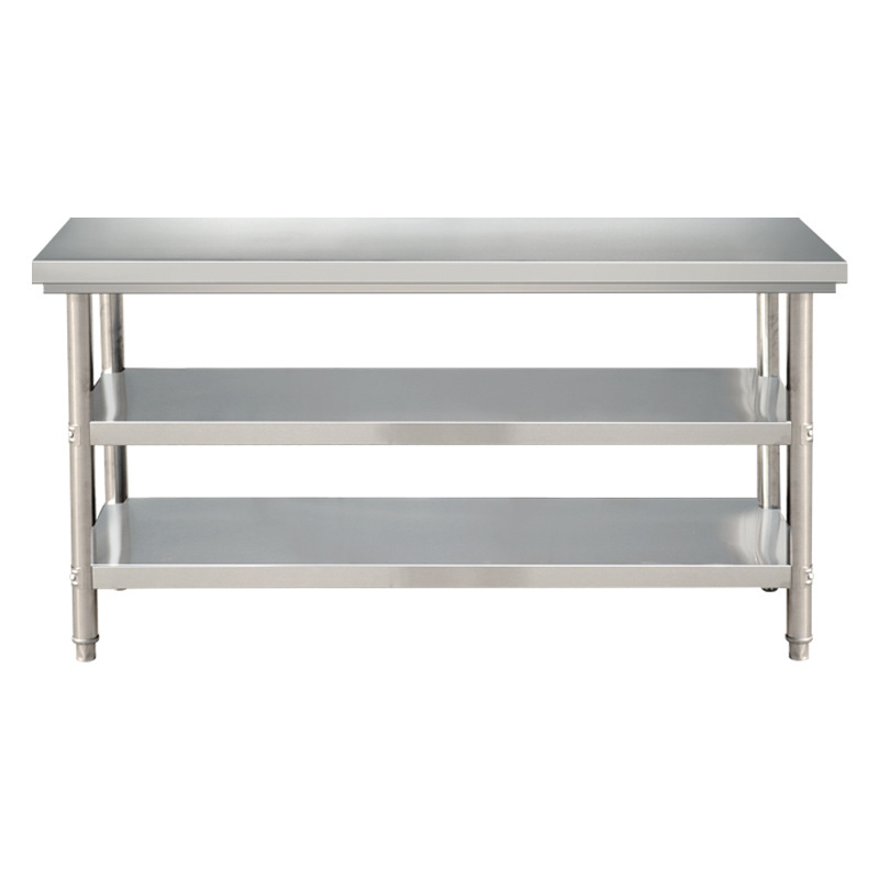 Commercial Kitchen Prep Table - RVS Dubbellaagse Werktafel, Commerciële Keuken Voorbereidingsbank