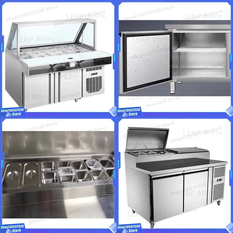 Commercial Kitchen Prep Table - Commerciële roestvrijstalen gekoelde voorbereidings-/salaadbar-werktafel met koelsysteem