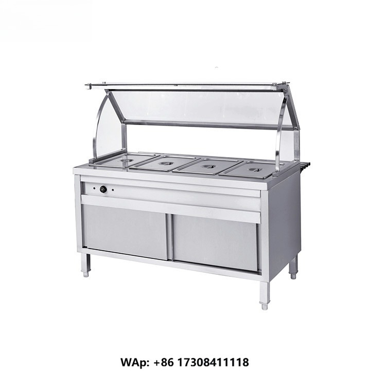 Commercial Kitchen Warmer - Commerciële restaurantkeukenapparatuur van roestvrij staal, 4-pans
