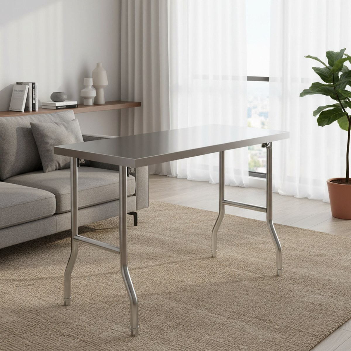 Commercial Kitchen Prep Table - Zwaarbelastbare RVS Opklapbare Voorbereidingswerktafel 24x48 Inch