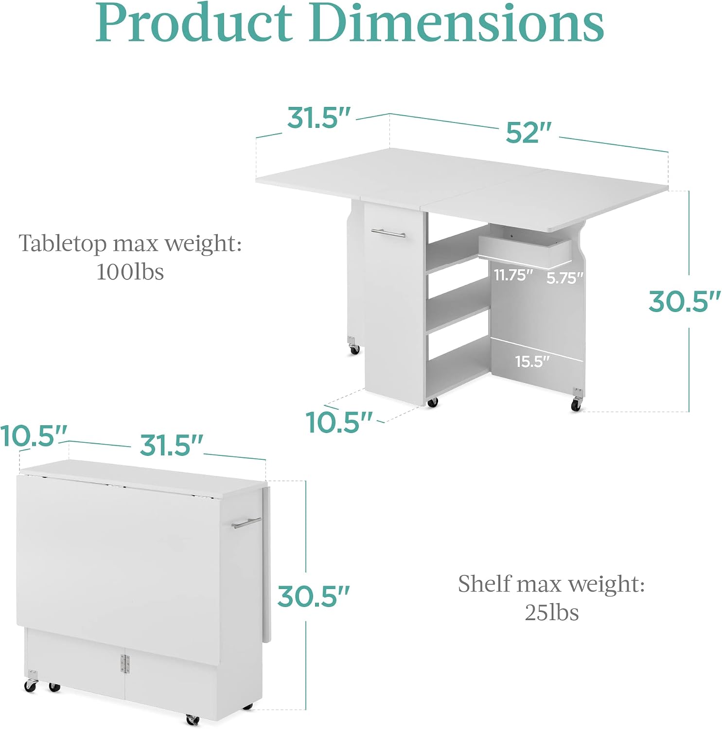 Opvouwbare eettafel, multifunc - Commercial Kitchen Prep Table recensie en prijs