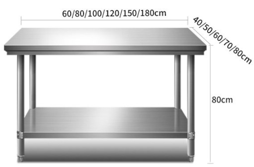 RVS Dubbellaagse Werktafel, Co - Commercial Kitchen Prep Table recensie en prijs